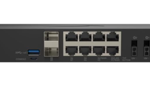 SonicWall TZ380 Next-Generation Firewall – Rückansicht mit Anschlüssen